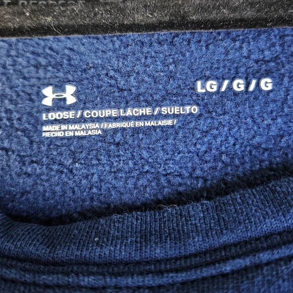 Under Armour Project Rock Women Large Navy Sweatshirt Drawstring Oversize Gym - Picture 5 of 8